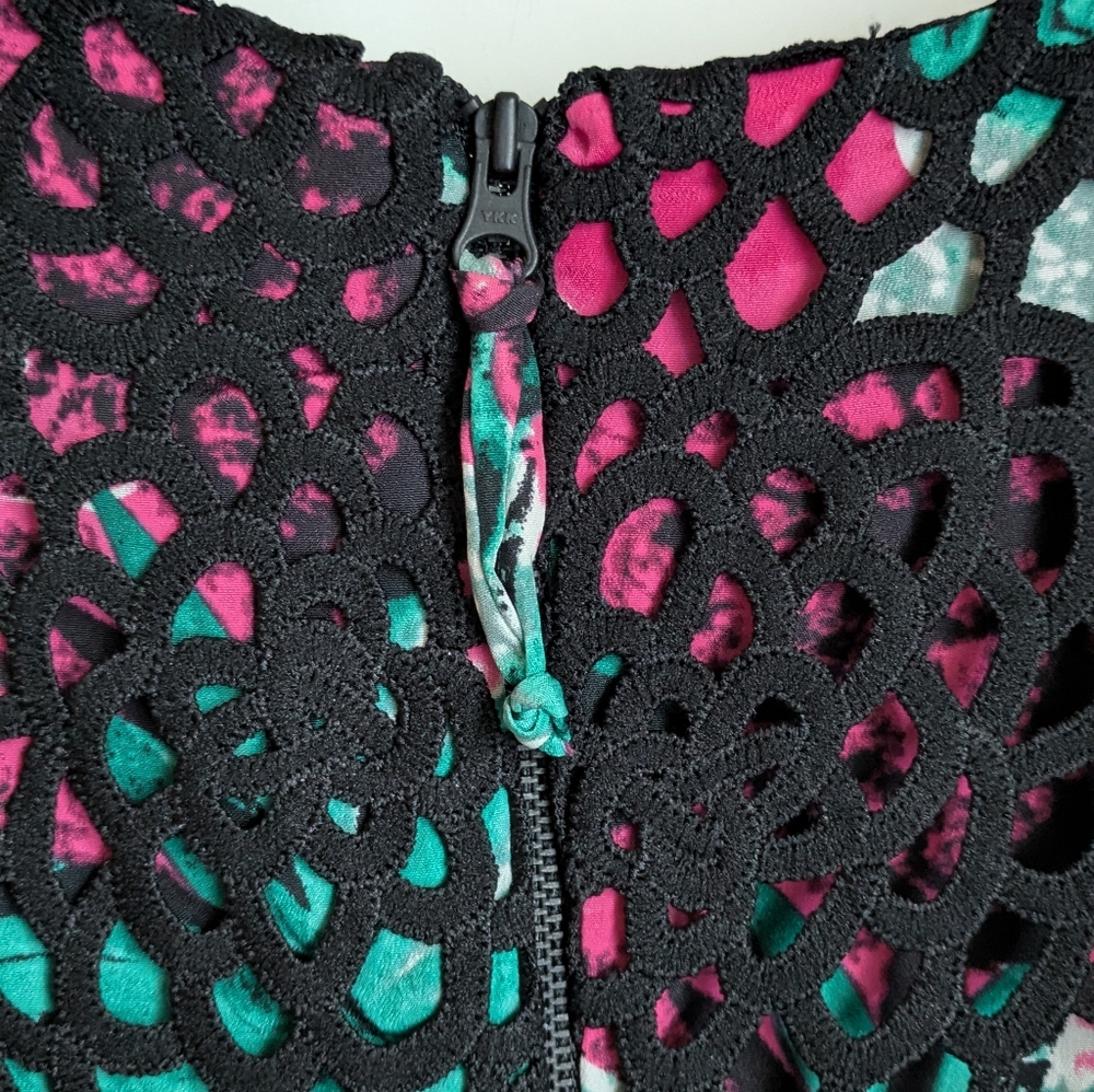 Anthropologie Black Crochet Lace "Terrace Sheeth Dress" by Wolven Pockets 10 - Picture 8 of 16